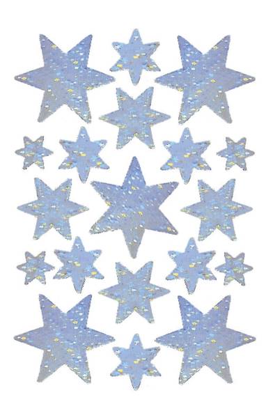 HERMA Schmucketikett Sterne silber 3901 Weihnachten Hologr