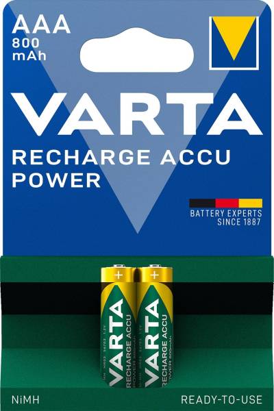 VARTA Batterie Accu Power Micro AAA 800mAh 56703101402 Pg 2 Stück 1.2V