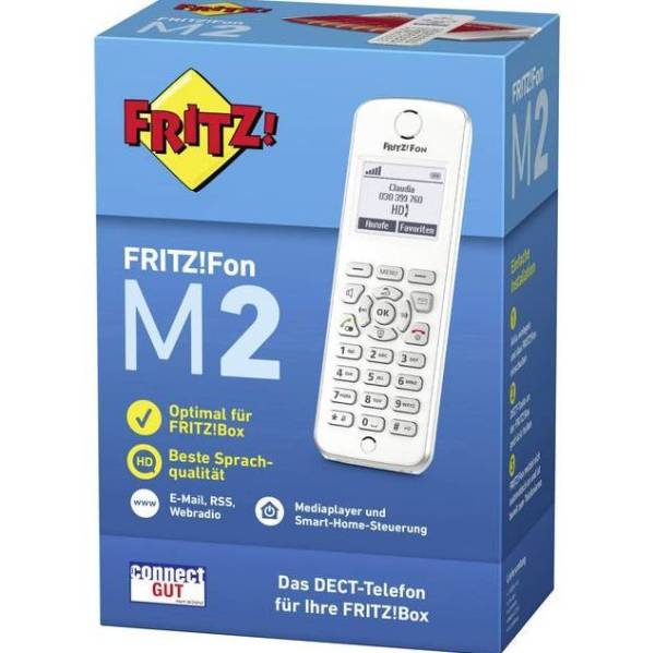 FRITZ Telefon schnurlos Fon M2 weiß/silber 20002511 VoIP