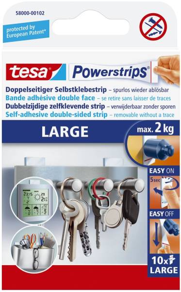 TESA Powerstrips large 58000-00102-23 10ST
