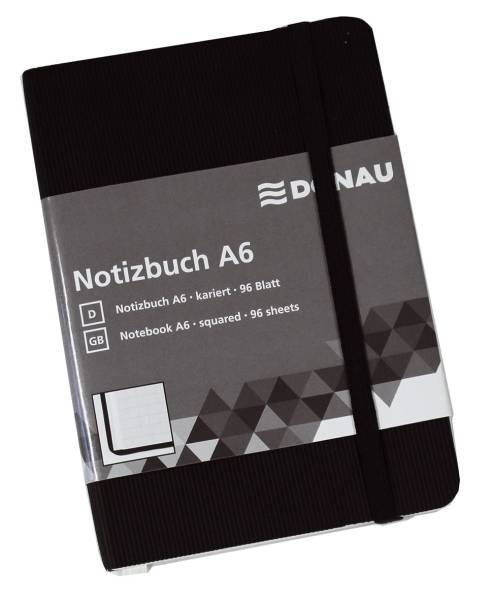 DONAU Notizbuch A6 kariert schwarz 1346100-01