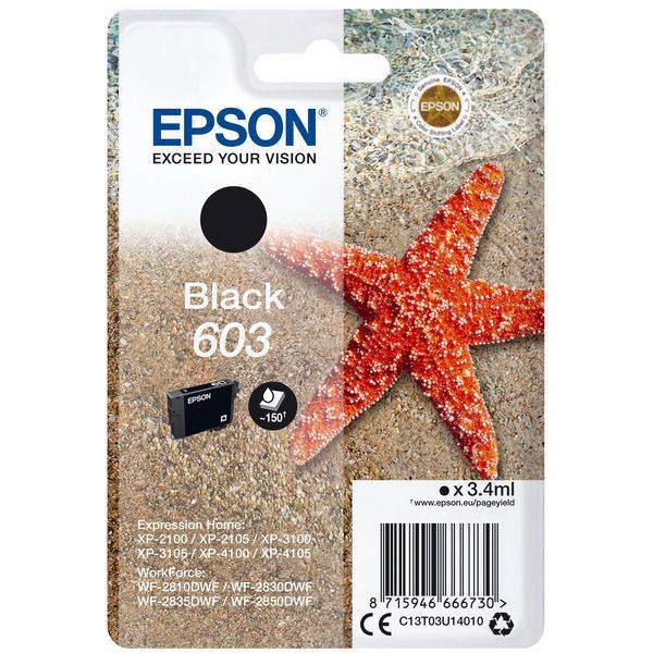 EPSON Inkjetpatrone Nr.603 schwarz C13T03U14010