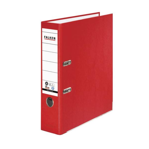 FALKEN Ordner Papier A4 8cm rot 11285632 Recycolor