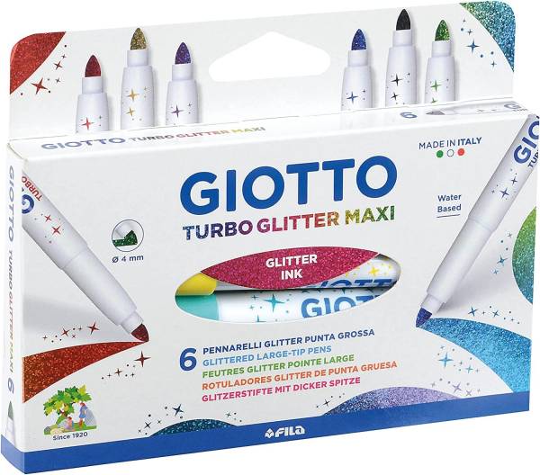 GIOTTO Faserschreiberetui 6ST Glitter Maxi F426600