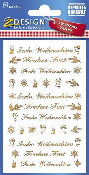 AVERY ZWECKFORM Weihn.Schmucketikett Schriften 52391