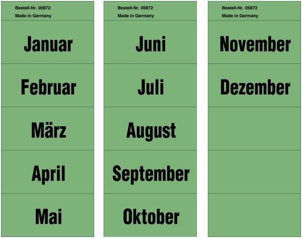 Inhaltsschild Monat 8x12 Monate grün EUTRAL 5872