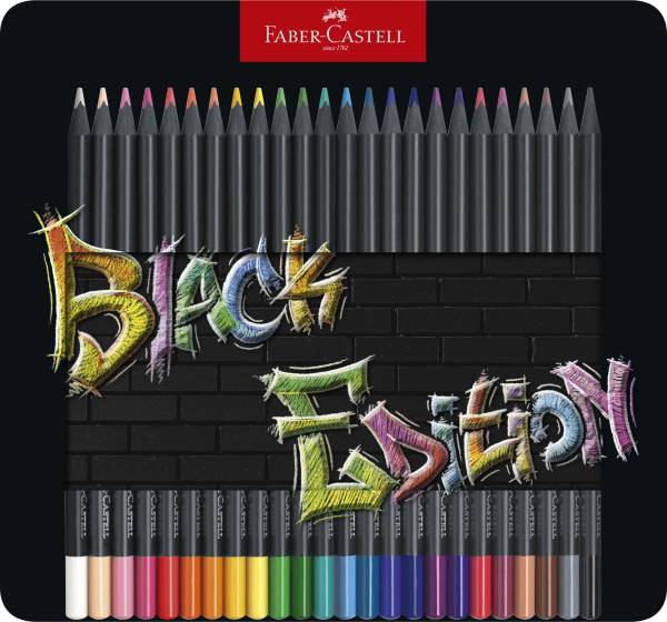 FABER CASTELL Farbstiftetui 24ST Black Edition 116425 Metalletui