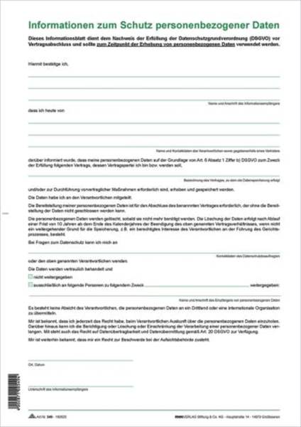 RNK Informationsblatt A4 Datenschutz 549