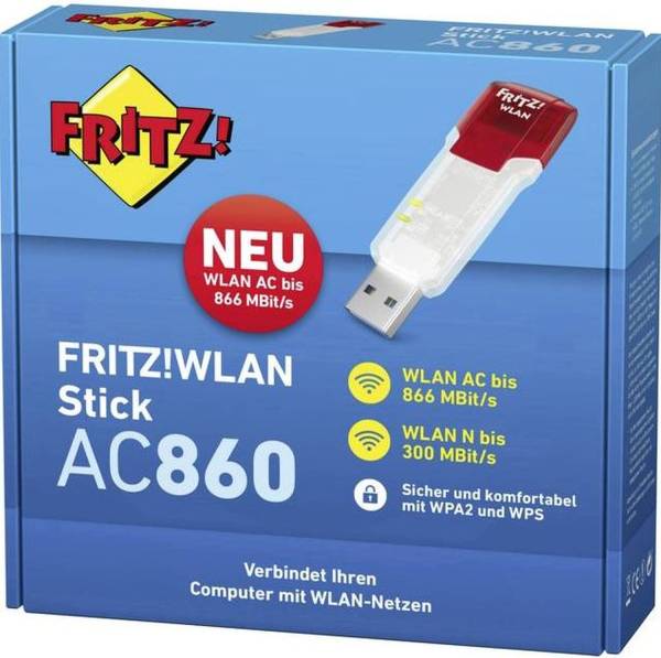 FRITZ USB 3.0 WLAN Stick AC860 rot/transparent 20002687