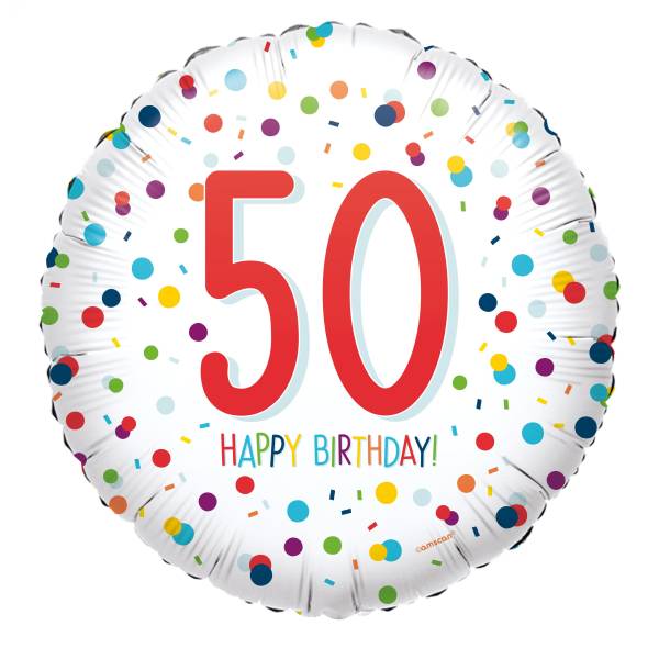 AMSCAN Folienballon Happy Birthday 50 Konfetti 4201501