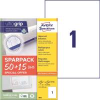 AVERY ZWECKFORM Universaletiketten 210 x 297 weiß 6603 A4 mit ultragrip AVERY ZWECKFORM Universaletiketten 210 x 297 weiß 6603 A4 mit ultragrip