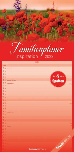 ALPHA Familienkalender Inspiration 104122 22x45cm 5Spalten