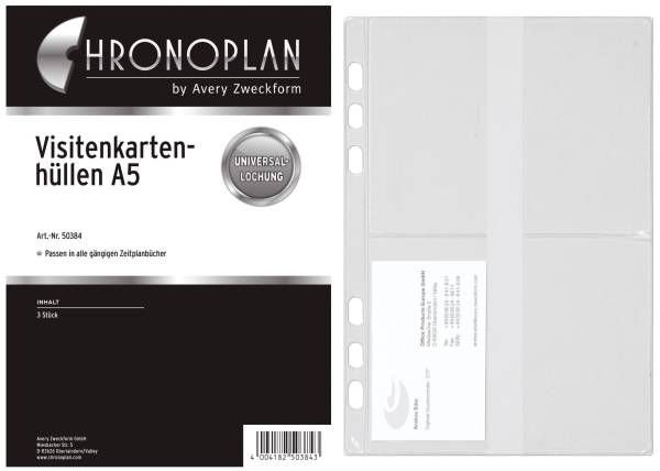 CHRONOPLAN Visitenkarte Ersatzhülle A5 50384
