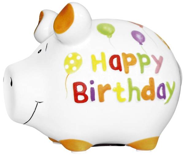 KCG Spardose Schwein klein 101187/10027098 Happy Birthday