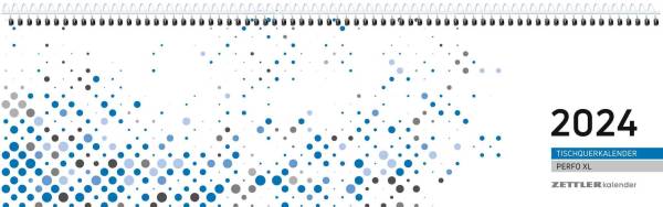 ZETTLER Tischkalender quer blau 1W/2S 660045/136-0015 36,2x10,6cm