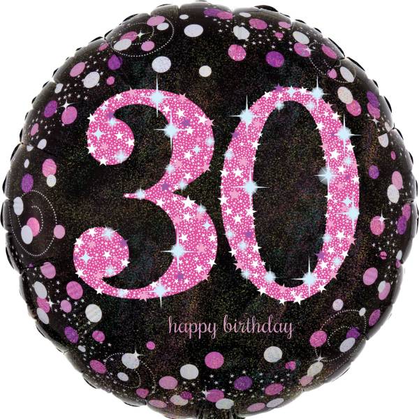 AMSCAN Folienballon Happy Birthday 30 pink 3378501 Sparkling 43cm D.