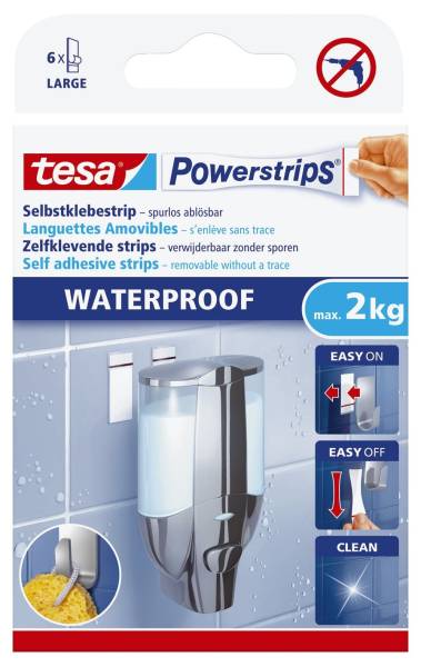 TESA Powerstrips waterproof 59700-00000-04 6St+6Tüch.