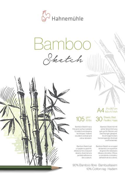 HAHNEMÜHLE Skizzenblock Bamboo 105 g/m² weiß 10628561 A4 30 Blatt