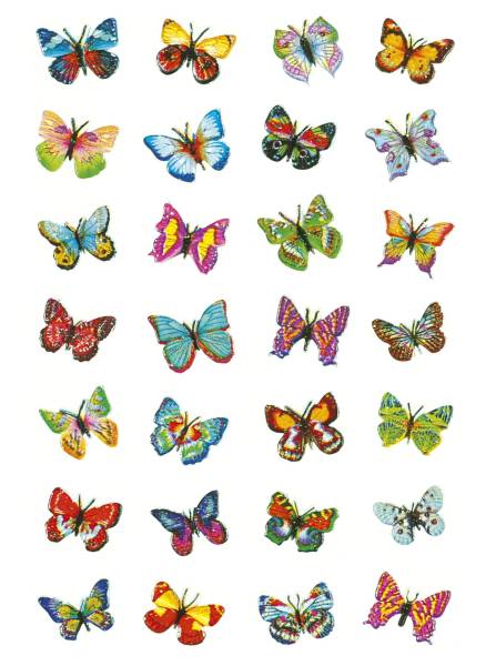 HERMA Schmucketikett Schmetterlinge 28 Stück 6819 Magicsticker Glitterfolie