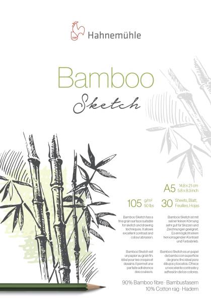 HAHNEMÜHLE Skizzenblock Bamboo 105 g/m² weiß 10628560 A5 30 Blatt