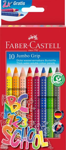FABER CASTELL Farbstiftetui 8+2Gratis Jumbo Grip 280922