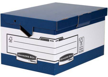 BANKERS BOX Ablageschachtel blau/ weiß 0048901