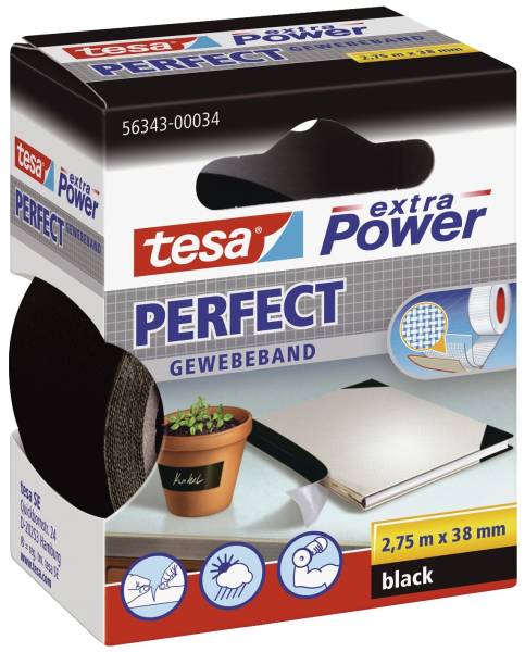 TESA Gewebeband 38mmx2,75m schwarz 56343-00034-04