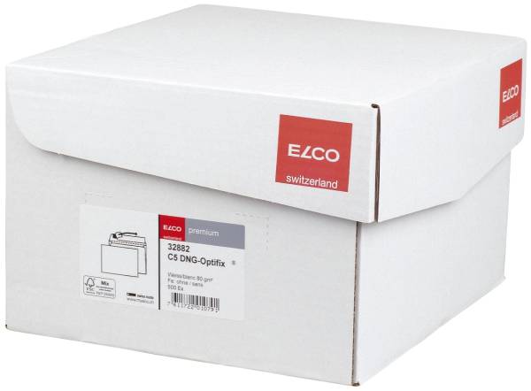 ELCO Briefhülle 80g C5 500ST weiß 32882 Office Box Haftklebung