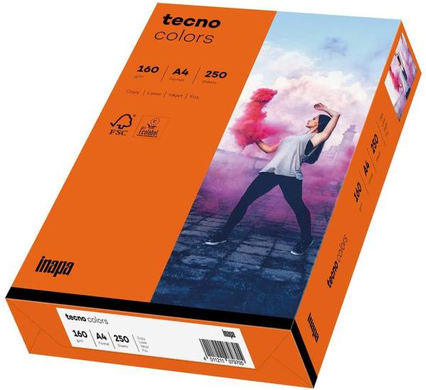 TECNO Kopierpapier A4 160g 250BL int.orange 2100011375 Colors