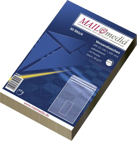MAILMEDIA Versandtasche C5 m.Fe SK 90g braun 30022379 50ST