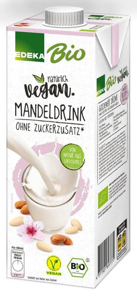 EDEKA Bio Mandeldrink ungesüßt 1L 5237857003 / 4745774002 vegan