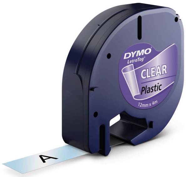 DYMO Prägeband transparent/schwarz S0721530 12mm 4m
