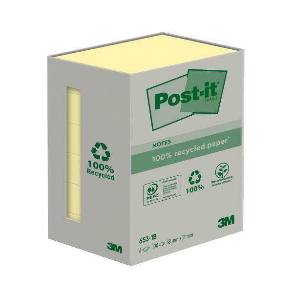 POST-IT Haftnotizblock 38x51mm gelb 6531B UWF 100Bl 6St