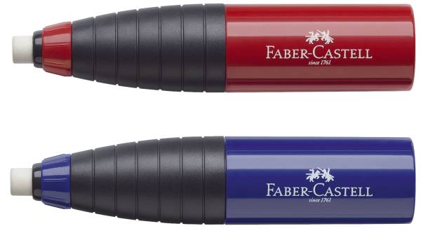 FABER CASTELL Radierer mit Spitzer rot blau 184401