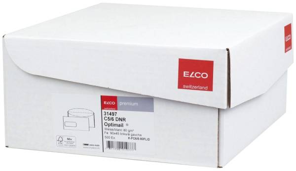 ELCO Briefhülle mit Fenster C5/6 500ST weiß 31497 Office Box Nassklebung