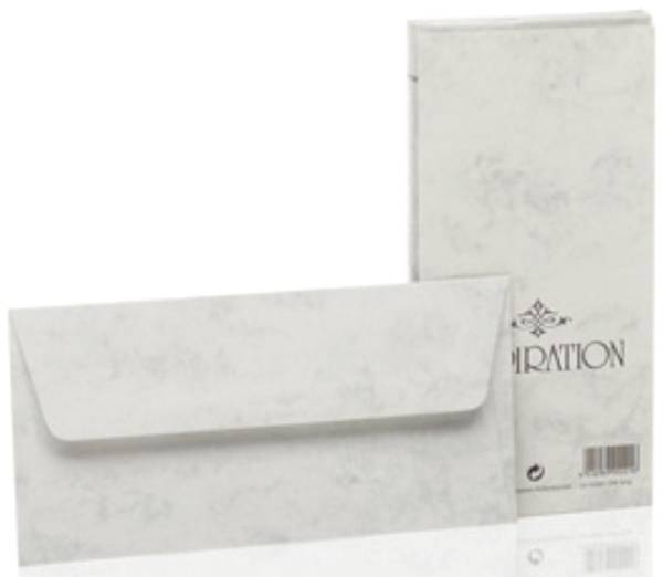RÖSSLER Briefhülle DL SF 20ST grau marmoriert 20320814
