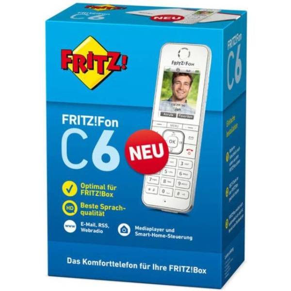 FRITZ Telefon schnurlos Fon C6 weiß/silber 20002848 VoIP