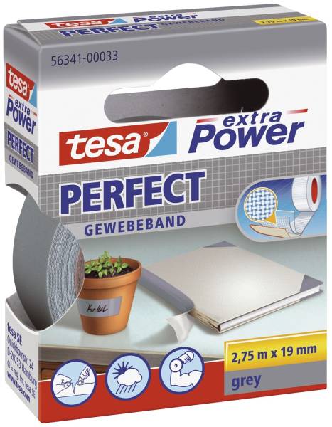 TESA Gewebeband 19mmx2,75m grau 56341-00033-04