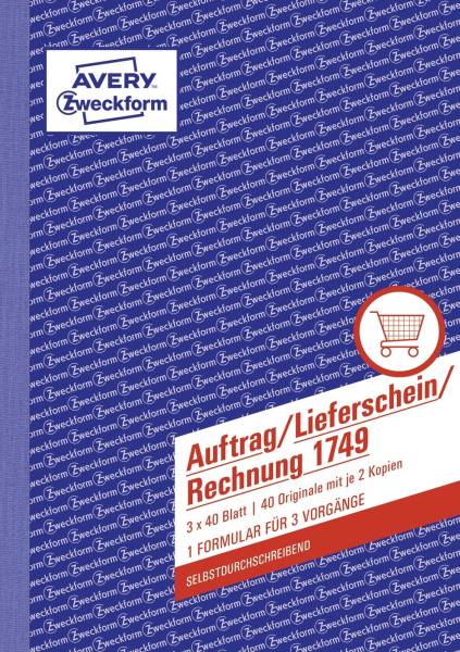AVERY ZWECKFORM Kombinationsbuch A5/3x40Bl SD 1749