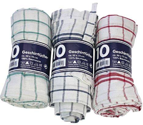 CLEAN Geschirrtuch 10ST 50x70cm sortiert 30354 / 220000510