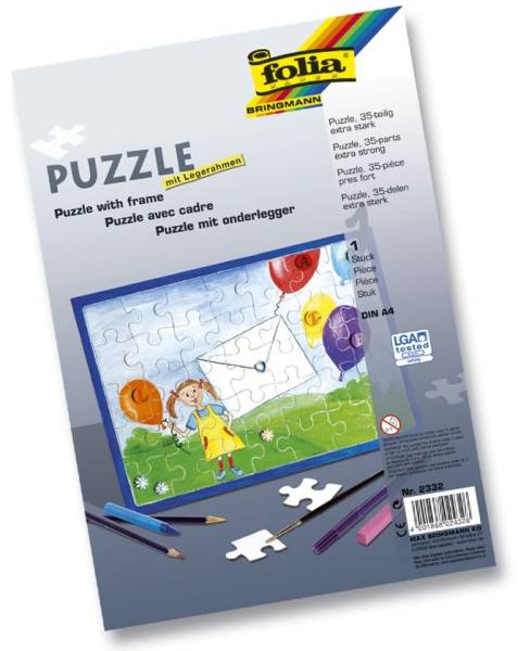 FOLIA Puzzle 35tlg.blanko weiß 2332 A4 m.Rahmen