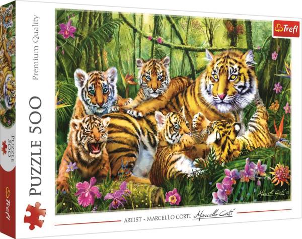 TREFL Puzzle Tiger Familie 37350 500 Teile
