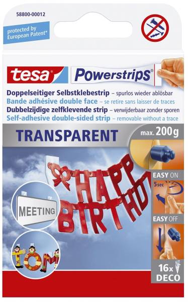 TESA Powerstrips Deco transparent 58800-00012-20 16ST