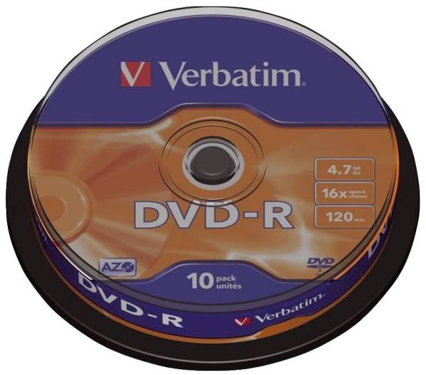 VERBATIM DVD-R 10er Spindel 4,7Gb120min 43523