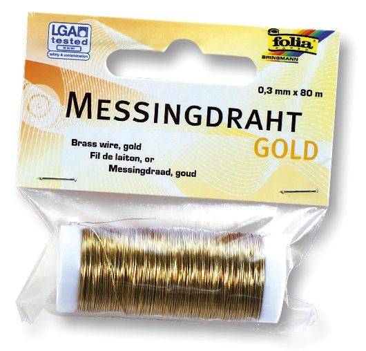 FOLIA Basteldraht Messing goldfbg. 79465 0,3mm 80m