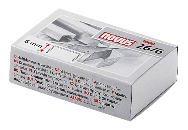 NOVUS Heftklammern 26/6 verzinkt 1000ST NV040-0056