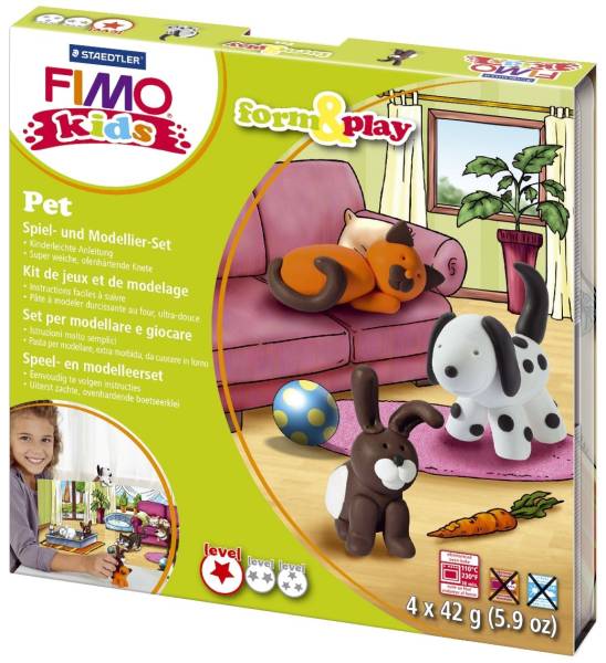 STAEDTLER Modellierset Fimo Kids Pet 803402LY Form&Play