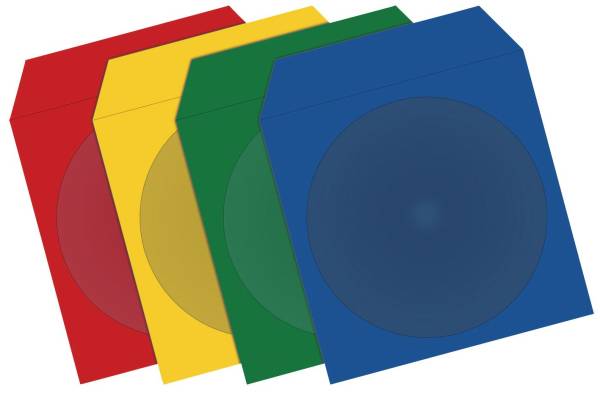 MEDIARANGE CD/DVD Tasche 100ST farbig BOX67 Schutzhüll