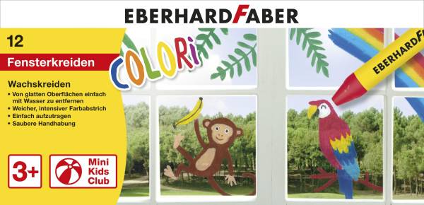 EBERHARD FABER Wachsmalkreide f.Fenster 12ST sort. 524112