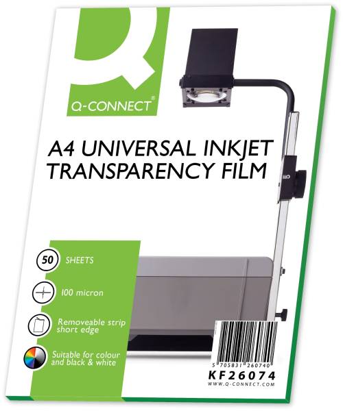 Q-CONNECT Inkjet Folie A4 KF26074 50 Klebestr.ob